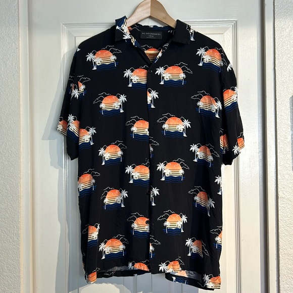 Rayon Sunset Vacation Button Up Shirt - Picture 1 of 5